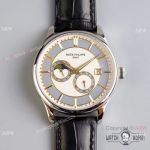 Swiss Replica Patek Philippe Moonphase SS Black Bracelet Watch 2019 New
